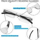 Viseng Blue Light Reading Glasses for Women & Men - Frameless Reading Glassesfashionable rectangular one-piece glasses frame for Computer & Book Reading +2.5