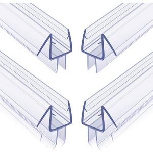 4-Pack Frameless Shower Door Bottom Seal for 1/4 Inch Thick Glass Doors Stop Shower Leaks and Create a Water Barrier (1/4 x 39)