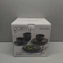 Tabletops Gallery Gabrielle Dinnerware Set Of 12 pieces - Black 