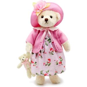 oitscute Teddy Bears Baby Cute Soft Plush Stuffed Animal Toy for Girl Women 16" (Pink Flower Pastoral Style)