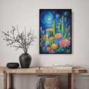 Galaxy Garden Landscape Jigsaw Puzzle 1000 Piece for Adult, Flower Plant Cactus Scenery Jigsaw Puzzles, Difficult Art Aesthetic Pretty Puzzle