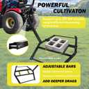 Driveway Drag, 74" Heavy Duty Steel Driveway Drag Harrow with Pin-Style Hitch, Tow Behind Grader for ATV, UTV, Garden Lawn Tractors Adjustable Bars for Efficient Driveway and Lawn Maintenance
