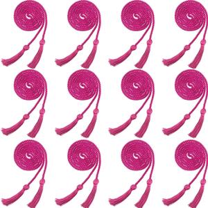 12 Pieces Graduation Honor Cord Braided Honor Cord with Tassel Graduation Decoration Braided Cords for Graduation Students Grad Days and Graduates Photography (Fuchsia)