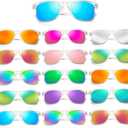 Matcheck 8/16 Pack Neon Colors Sunglasses Wholesale Bulk Party Favors Retro Classic Glasses Birthday Pool Unisex Adult