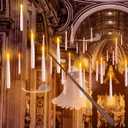 Christmas Decorations, 20 PCs Floating Candles with Wand Magic Hanging Candles, Flickering Warm Light Flameless Floating LED Candle with Wand Remote, Battery Operated Taper Candle Set for Theme Party