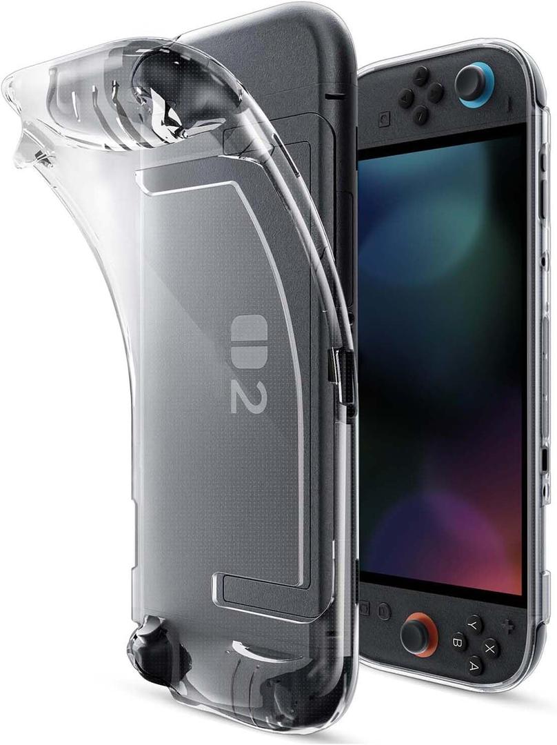 Nintendo Switch 2 Tablet Case, Scratch-Resistant Back, Non-Yellowing, Crystal Clear, Shockproof Slim Tablet Case for Nintendo Switch2 [Clear] Hole Position: Supports Data Cable Charging