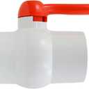 Midline Valve PVC Ball Valve Red T-Handle Water Shut-Off 6 in. Solvent Connections White Plastic (482T600)