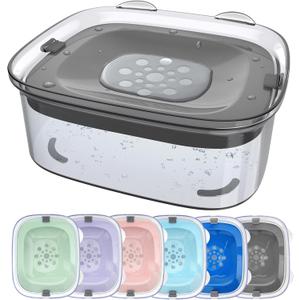 AONKEY 3L Dog Water Bowl No Spill, 101oz Large Spill Proof Dog Bowl Reduce Refill, Anti Splash No Mess Dispenser Dripless Slow Drinking Water Bowl for Sloppy Messy Drinkers (Gray)