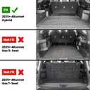 LASFIT Floor Mats for Toyota 4Runner 2025 (Only fit Hybrid) wtih Trunk mat&backrest mat, All Weather TPE Custom Fit Floor Liner for 4 Runner TRD/Limited/Platium 6th gen Front&Rear Car Mats, Black
