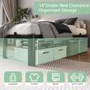Queen Size Bed Frame, 14 Inch Heavy Duty Metal Platform Bed Frame, Noise Free Steel Mattress Foundation, No Box Spring Needed, Spacious Under Bed Space