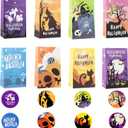 YOOBABOO Halloween Treat Bags,8 Types Halloween Goodie Bags,24Pcs 8.6in x 5.1in Paper Candy Bags Popcorn Bags