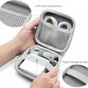 Small Travel Carrying Storage Case, 4.4"x4.4" Charger Organizer, Pouch compatible with MacBook Power Adapter, Laptop Accessories Cables, Cords, USB Drives, Earphones (Grey-Small-Oxford)