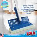 LOLA Squeeze Sponge Mop w/ Poly Foam & a Natural Cellulose Layer, Absorbs and Wicks Moisture, Hard Surface Cleaner, Refillable, 9 Wide Head