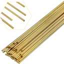 Moxweyeni 40 Pcs Brass Rods 1.5 mm 2 mm Brass Welding Brazing Rods Copper Alloy Solid for DIY Craft Drift Punches Knife Handle Lathe(1.5 mm)