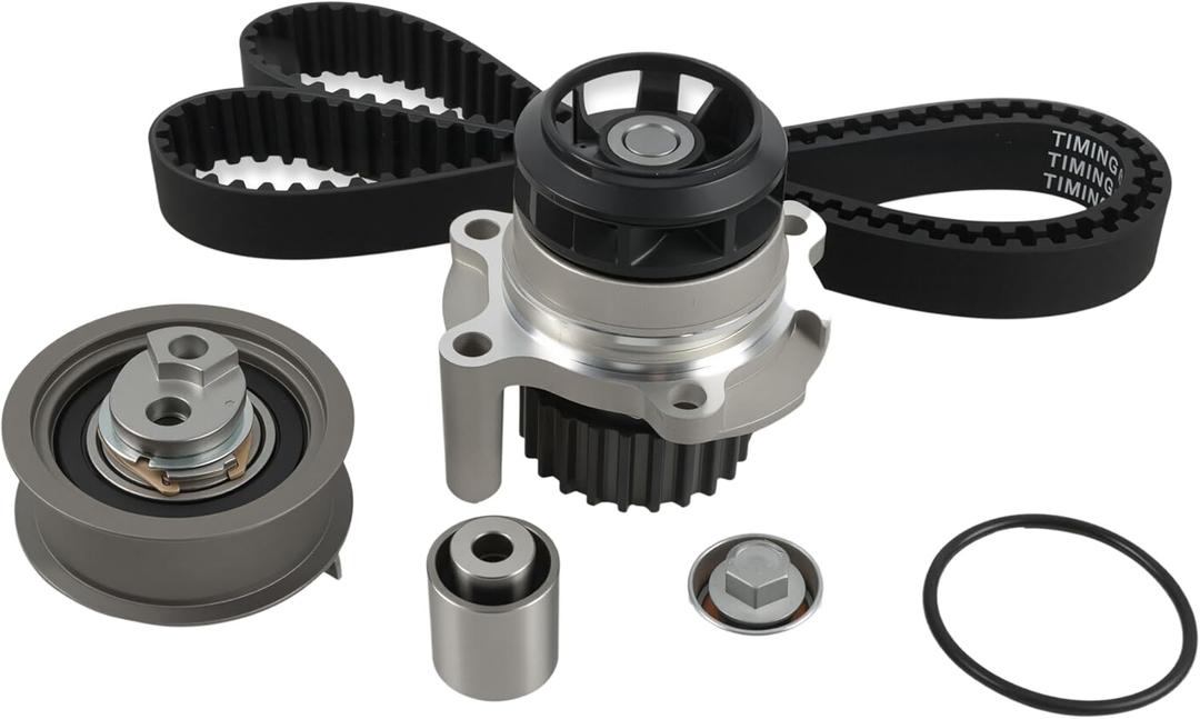 2.0 Timing Belt Kit with Water Pump FITS FOR 08-09 TT, 05-09 A4 Quattro, 06-09 A4, FOR 06-09 Passat, 07-09 Jetta City, 06-08 Jetta, 06-08 GTI, 07-09 Eos 2.0T GAS DOHC #Replace TCKWP334