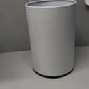 Mbillion Small Trash Can with Swing Lid 2.4 Gallons/9 Liter, Mini Trash Can with lid, Stainless Steel Cylindrical Garbage Can for Home and Office Bathroom Bedroom, for Ground and Desktop White