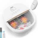 AISZG Collapsible Foot Spa Bath Massager with 6 Massage Rollers,Pedicure Foot Spa with Fast Heat and Massage,Foot Soaking Tub,Birthday Gifts for Women/Men/Mom/Her/Him, White