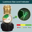 GASPRO 2 Pack Propane Tank Gauge, Propane Level Indicator for 5-20LB Tanks, Perfect for RV Camper, Propane Heater, Fire Pit, Gas Grill and More, QCC1/Type 1 Connection