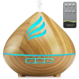Professional Grade 500ML Essential Oil Diffuser, Aromatherapy Experience with 14 Color Lights, Multiple Timer Options, Diffusion Technology and Waterless Auto-Off System