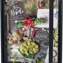 GraduationMall 16x20 Wood Shadow Box Frame Glass Door Display Case with Linen Back and 6 Stick Pins,1.5 inches Interior Depth,Ideal for Memorabilia Pictures Flowers Medals Tickets Rustic Black