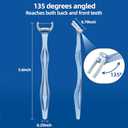 RAZOKO Flosser Kit, Shred-Resistant, Insert & Rotate 90 to 135 for Hard-to-Reach Areas, PTFE & PFAS Free, 2 Handles + 240 Refill Heads, Blue