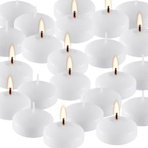 Pliadvbu 3 Inch Floating Candles Set of 24, Unscented White Candles for Wedding, Pool Party, Holiday Centerpieces & Home Decor (Multicolor)