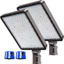 BIRITALO 480W Parking Lot Light 72000LM 5000K Dusk to Dawn Pole Mount 2Pack | IP65 Waterproof, 180° Adjustable, 100-277V Slip Fitter Commercial LED Shoebox Light for Warehouse, Port, Hospital, Arena