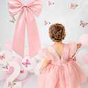 Large Pink Bow for Decorations Big Pink Ribbon Bows Banner Dcor Large Bow Wall Hanging Decor for Baby Shower Bow Themed Wedding Party Coquette Birthday Decorations