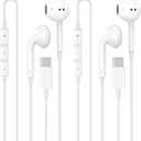 2 Pack USB C Headphones for iPhone 17 16 15, Wired Headphones USB C with with Microphone & Remote Control Noise Cancelling for iPhone 17 16 15 Pro Max, iPad Pro, Galaxy S25 S24 S23 Ultra, Pixel 9 8 7