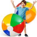 FUTUREPLUSX 2PCS Large Beach Balls, 42Inche Inflatable Pool Balls Toys for Summer Pool Beach Party