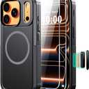 Diverbox Magnetic for iPhone 17 Pro Case-(Compatible with MagSafe) Heavy Duty Protection Phone Case with Camera Control Button with Screen Protector Shockproof Drop-Proof 6.3 inch (Black)