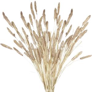 4 Pcs Bunny Tails Artificial Flowers Spring Summer Plants Boho Pampas Grass 32" Floral Stems with Artificial Wheatgrass Brown Dried Flowers Arrangements for Fall Vase Home Decor Wedding