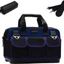 FASTECH 20in Heavy Duty Bottom Tool Bag With Wide Mouth For Tool Storage, Carrier and Organizer, Tote Bag For Men/Women, Wide Mouth Tools Bag With Inside Pockets (20 Inch)
