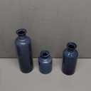 Blue Ceramic Vase Set - 3 Blue Small Vases, Farmhouse Country Flower Vase Home Decor, Living Room Decoration, Table Decoration, Fireplace Decor, and Entrance Decorations Centerpieces
