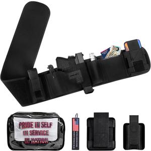 WarBull Belly Band Holster for Men Women, Concealed Carry Holster with Zip Pocket and Removable Pouches, Breathable Neoprene Gun Holster Fits for Glock Ruger S&W M&P Most Pistols and Revolvers