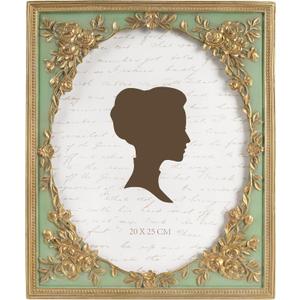 AELS 8x10 Inch Vintage Black Picture Frame, Elegant Antique Photo Frames with Glass Front, Photo Display, Tabletop Wall Hanging, Gift Ideas, Gold and Green
