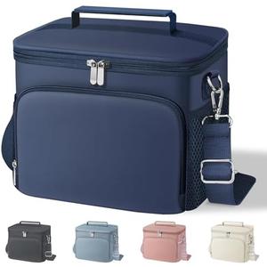 esouler Lunch Box for Women/Men Insulated Lunch Bag Large Capacity Reusable Lunch Tote Leak Proof Lunch Bags for Work Picnic, Dark Blue