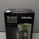 MUELLER HOME 12-Cup Drip Green Coffee Maker, Borosilicate Carafe, Auto-Off, Reusable Filter, Anti-Drip, Keep-Warm Function, Clear Water Level Window, Green Kitchen Accessories & Décor