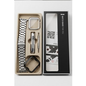 Stainless Steel Watch Band and Case Silver & Black