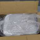 mDesign Metal Freestanding Slim Toilet Bowl Brush and Holder + Rectangle Narrow 5 Liter / 1.3 Gallon Step Pedal Trash Can Wastebasket for Bathroom - Small, Compact Design - Set of 2 - Soft Brass