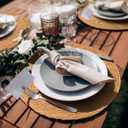 13 in Round Woven Plate Chargers Set of 6, Boho Farmhouse Rustic Woven Placemats for Dining Table Decor, Rattan Wicker Table Mats Chargers for Dinner Plates Jute Braided Place Mats
