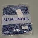 MASCOMODA Womens Tops Summer Boho Floral Short Sleeve Button Down Shirts Crewneck Loose Vacation Dressy Casual Work Blouses (Blue, M)