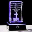 Movdyka 3D Crystal Christian Gifts for Women Men Inspirational Bible Verse Religious Keepsake with Colorful LED Night Light, Encouragement Spiritual Gifts for Women on Birthday Christmas
