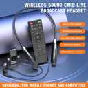 Facmogu E8 Wireless Sound Card Live Streaming Earphones, Portable Multi-Function Sound Card Live Broadcasting Audio Editing Earphones w/Remote Control, Suitable for PS5 Streaming Game YouTube TikTok