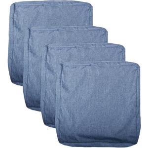 Patio Seat Cushion Covers,Washable Slip Covers Replacement,Waterproof Outdoor Furniture Chair Cushion Pillow Seat Cover for Couch,Garden,Sofa,Denim Blue,24"×24"×4"(4 Covers Only)