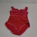 FLAXMAKER Bow Front Cut Out Color Block One Piece Swimsuit and Skirt (Small)