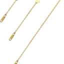 3 Pcs Necklace Extenders for Women, 2" 4" 6" 18k Gold Plated Chain Extenders for Necklaces, Gold Necklaces Bracelet Anklet Extender for Women Jewelry Making