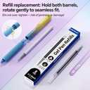 WRITECH Gel Pens Fine Point: Nebula Pen Set 0.7mm Black Ink Retractable 6ct Medium Point Smooth Writing with Aesthetic Gradient Color Barrel for Journaling Note Taking Silent Click No Smear