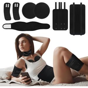 8pcs Castor Oil Pack Wrap, Reusable Castor Oil Organic Cotton Pack Liver Detox Insomnia Constipation and Inflammation for Neck Arms Waist Knee with Adjustable Elastic Strap