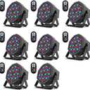 36 LED DJ Stage Par Lights - Sound Activated RGB, 9 Modes, Remote & DMX Control - 8 Pack (8-Packs)